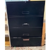 Image 1 : Large Black Filing Cabinet, No Key - 36W, 18D, 53.5T 