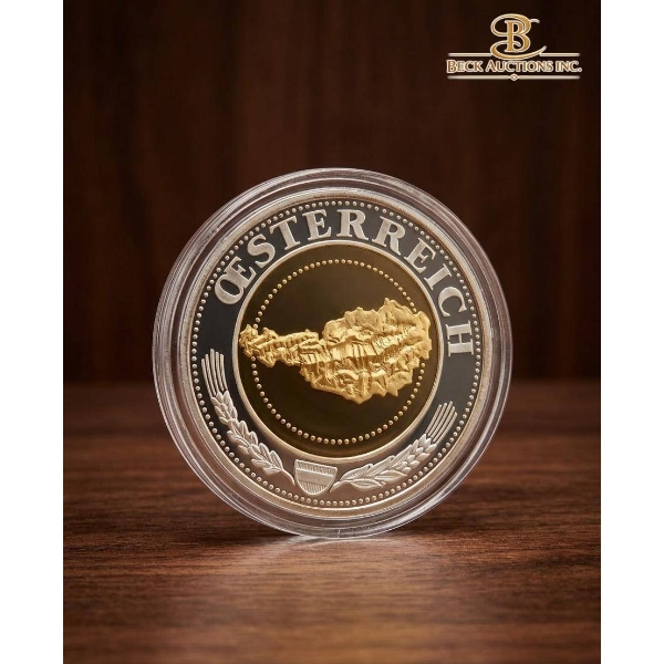 Austrian Gold and Silver Commemorative Coin, 53.6 Grams 92.5%