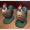 Image 1 : Pair of Cast Iron Chicken Candle Holders 8 L
