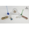 Image 1 :  Collection Of Items Clear Crystal , Crystal Clock 11''INCHES IN W . AND MORE.