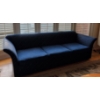 Image 1 : Pique Pattern Navy Blue 3 Seat Sofa - 77'Long