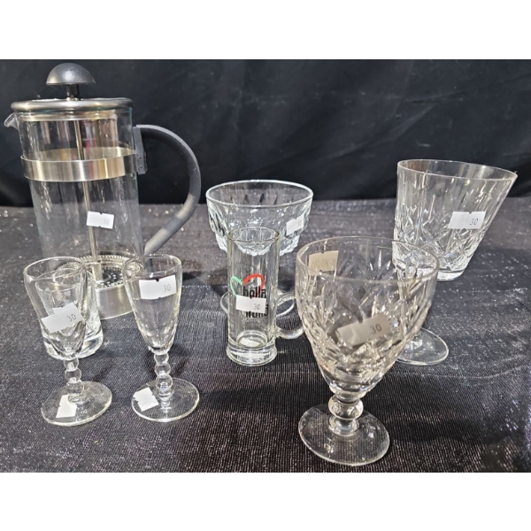French Press & Shot Glasses