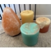 Image 1 : Large Himalayan Salt Light (12in Tall) w/ Trio of Large Candles 
