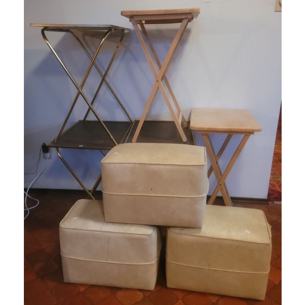 Folding Tables (5) & Ottoman (3) Collection 