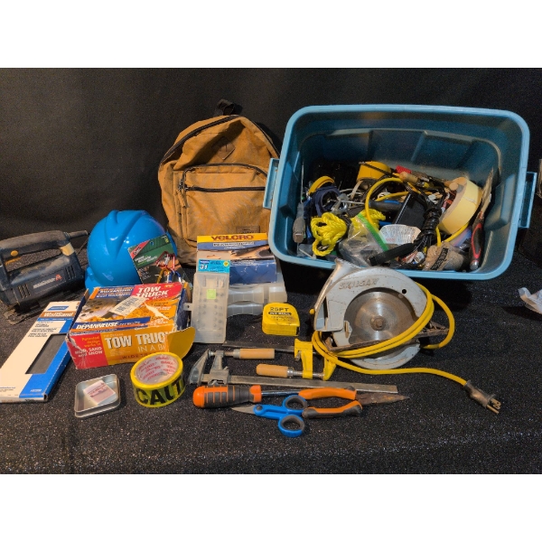 Curated Lot of Handy Tools Including Skill Saw, Jigsaw, Dickies Backpack and More!