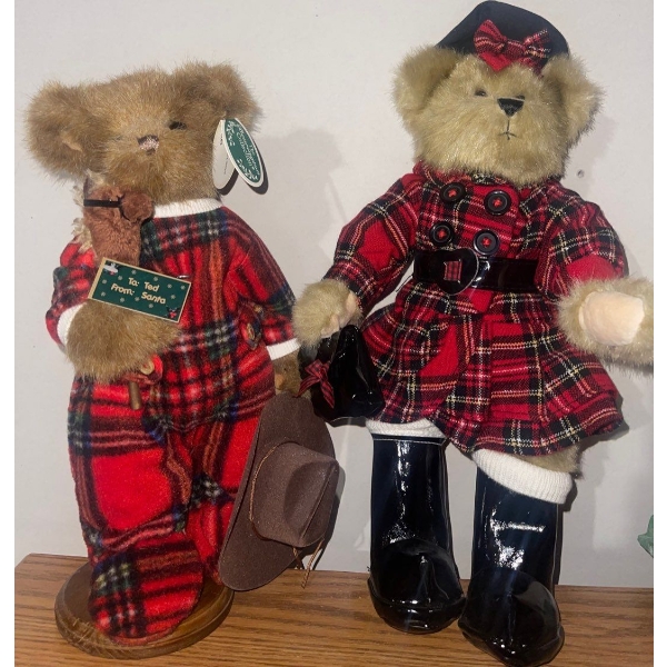 Trade Secret Scottish Teddy Bear Fiona w/ Gavin Bear By Bearington Collection
