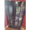Mahogany Finish Corner Display Cabinet w/ Glass Doors 28 W, 19 D, 52 T 