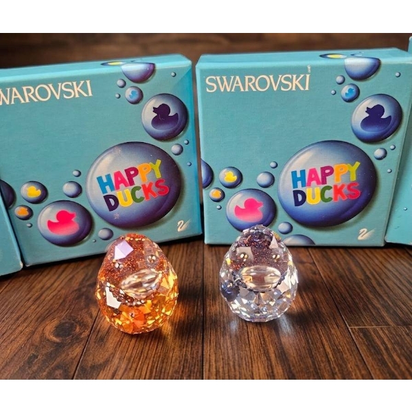 Swarovski Happy Ducks Crystal Figurines with Original Boxes