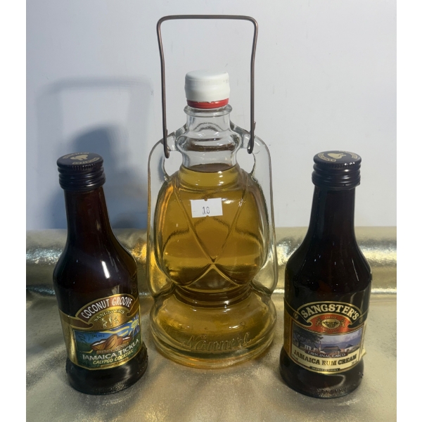 Jamaican Liquor Including Sangster's Rum Cream, Coconut Grove, and Glass Decanter