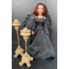 Gothic Candle Holders w/ Porcelain 'Vixens of the Underworld' Gothic Angel Tree Topper Doll - 18T 
