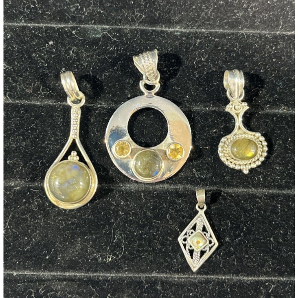 Collection of Yellow/Green Stone Pendants