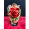 Image 1 : Chalk Vase with Red Rose 9.5H