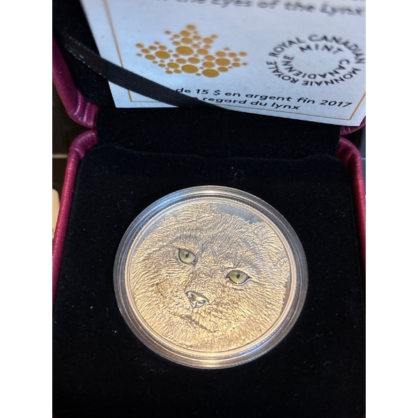 2017 $15 In the Eyes of the Lynx - Pure Silver Coin