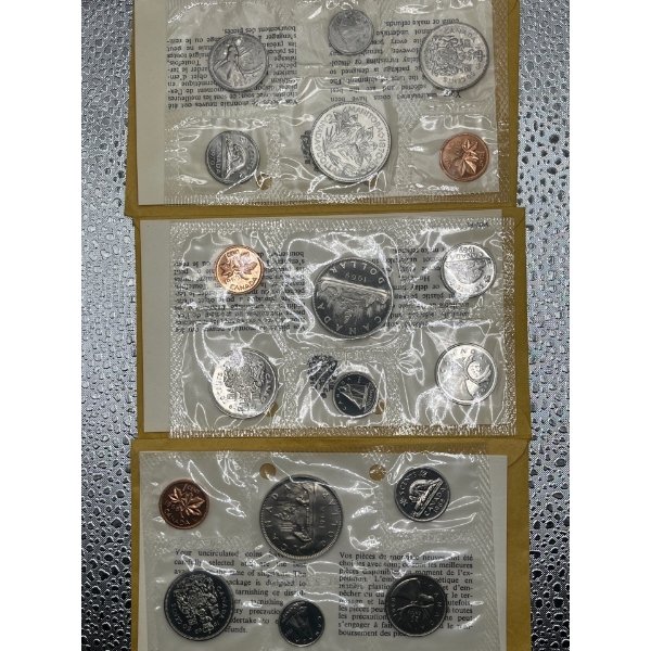 1968, 1969, 1970 Canadian Uncirculated Coin Sets 