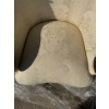 Image 3 : White Fabric with Wood Accents-Arm Chair
