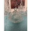 Image 2 : Assortment of vintage Pinwheel cut crystal tableware, as well as a print of "Maple Jays" by Arlene D