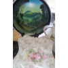 Image 2 : Assorted Household Decor: Painted Ceramic Plate 11" Diameter, Amber Base Glass 10 T and More!