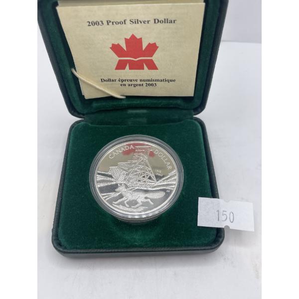 2003 Canada Colbalt Discovery Centennial Proof Silver Dollar 25.175g Fine Silver
