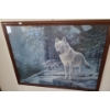 Image 1 : Print of Wolves- Artist: Ruane Manning, 30 x 24 Framed Under Glass 
