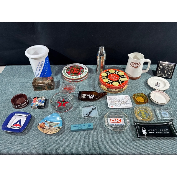 Ashtrays, Tins, Mugs, & A Grey Goose Vodka Shaker