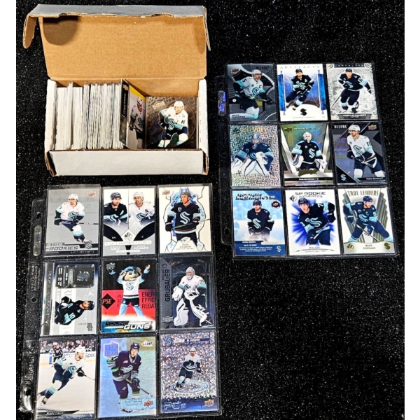 1 Box of Seattle Krakens Hockey Cards & Two Sleeves of Seattle Krakens Hockey Cards 