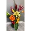 Image 2 : Decor Collection - Horizontal Wall Hanging 40L w/ Faux Exotic Flower Assortment 