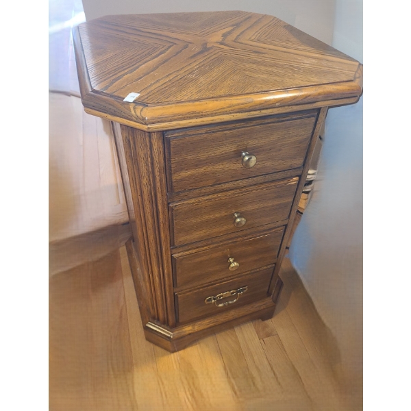 Wood Four Drawer Storage Cabinet 18 W, 18 D, 28 T 