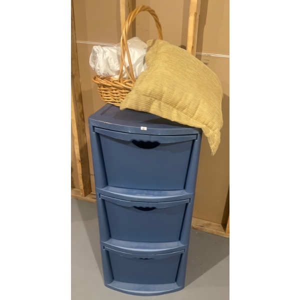 3 Drawer Storage Tote 36T w/ Decorative Home Accents