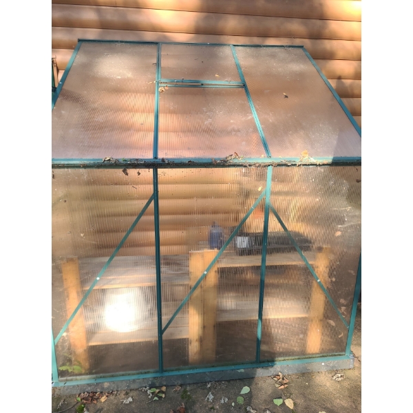 Greenhouse 74 W, 48 D, 86 T, Includes Shelving Shown Inside 