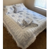 Image 1 : Double Bed w/ Laura Ashley Bedding & Flannel Sheet Set 24T