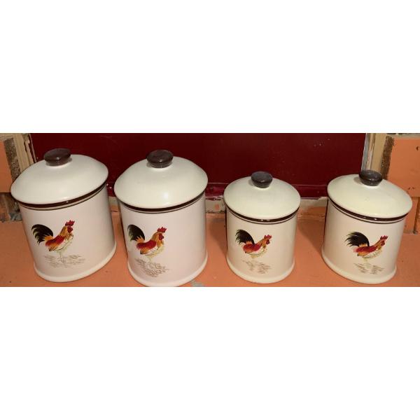 Kitchen Storage Canisters with Chicken on Front, Tallest 10 T