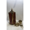 Image 1 : Long Hanging Light with Burgundy Ripple Glass 22H
