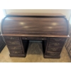 Image 1 : Jasper Cabinet Solid Wood Roll-Top Desk with Brass Key and Ample Storage