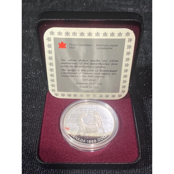 250th Anniversary of the Saint-Maurice Iron-Works Dollar 50% Silver 23.33 Grams