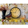 Image 3 : Yellow Vintage Metal Shelf With Sky Timer Clock Several Small Collectible Figurines & Magnets 