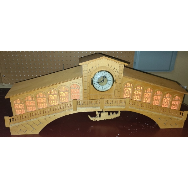 Hand-Made Wooden Bridge Clock 25 L, 11 T, 7 W