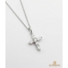 Image 3 : Sterling Silver 925 Diamond Cross Necklace 2.40g