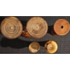 Image 3 : Glass Mugs and Assorted Turned Wood Vases Group