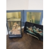 Beautiful Meticuluosly Widdled Sandlewood Asain Art In Shadow Box 10T w/ Floral Tray & More