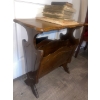 Image 2 : Antique British Walnut Chairside Magazine Rack w/ Antique Academic Reads 24x13x24
