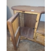 Image 2 : Bamboo and Woven Side Table w/ Cupboard and Drawer 24 W, 11 D, 22 T 