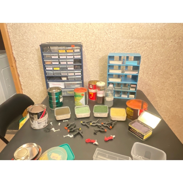 Various Color Ballast, Storage cases with contents, Mini Clamps and wire.