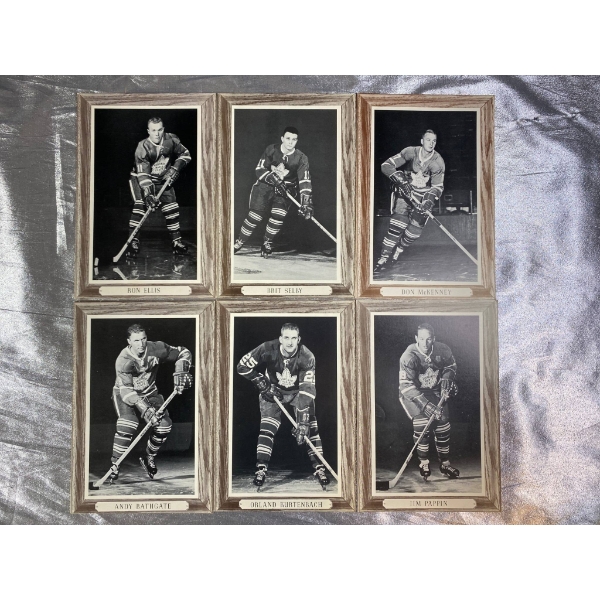 Six Toronto Maple Leafs Player Portraits in Wooden Frames