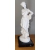 Image 1 : White Woman Sculpture on Marble Block  Artist Unknown resembles Santini  7" tall