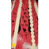 Image 2 : Pair of Vintage Macrame Hanging Ceiling Lights Red/ Beige