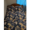 Image 2 : Vintage Oak Bed Bundle - Full Size - Included Bed Frame Head/Foot Boards Mattress & Bed Linens