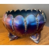 Image 3 : Rare Northwood Cobalt Carnival Glass Candy Dish w/ Cake Stand Yo Yo Pro & More