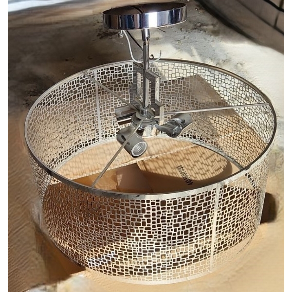 Silver Finish Hanging Ceiling Light (Shade 20 Diameter)