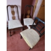 Image 1 : Set of 3 Wooden Side Chairs- 2x Lighter Wood 36 T, 16 L, 15 W and Dark Wood  32 T, 20 L, 18 W