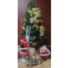 Image 1 : Light Up Holiday Tree (41T) Plus Various Holiday Decor (Note Reindeer Antler is Chipped) 